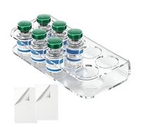 Bsbkoj Acrylic Vial Holder, 10 ranuras antideslizante, almacenamiento 15 x 6,7 x 3 cm Mount with Slots, Durable Rack, organizador Stand with Style, Vial Holder for Fridge & Home Refrigerator
