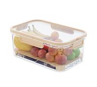 Bsbkoj Fresh Produce Keeper, Vegetable Saver Organizer Bin, Medium Box with Handle, Ventilated Storage System, Clear Case with Modern Design, Airtight Storage for Fridge and Camping