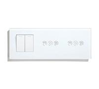 BSEED Interruptor de luz de 2 compartimentos de 1 vía con interruptor de persiana doble, compatible con Alexa Smart Life, Tuya y Google Home 228 mm, color blanco