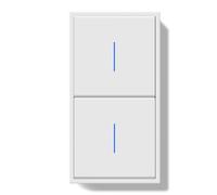 BSEED Interruptor Empotrado, Doble Interruptor Pulsador con Terminal Enchufable, Light Switch 1 Gang 2 Vías + 1 Gang 2 Vías con Indicador Luminoso LED y Marco de PC, Blanco, 150X80mm