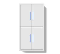 BSEED Interruptor Empotrado, Doble Interruptor Pulsador con Terminal Enchufable, Light Switch 2 Gang 1 Vía + 2 Gang 1 Vía con Indicador Luminoso LED y Marco de PC, Blanco, 150X80mm