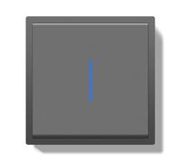 BSEED Interruptor Empotrado, Interruptor Pulsador con Terminal Enchufable, 1 Gang 2 Vías Light Switch con Indicador Luminoso LED y Marco de PC, Gris, 80X80mm