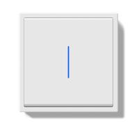 BSEED Interruptor Empotrado, Interruptor Pulsador con Terminal Enchufable, 1 Gang 2 Vías Light Switch con Indicador Luminoso LED y Marco de PC, Blanco, 80X80mm