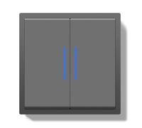 BSEED Interruptor Empotrado, Interruptor Pulsador con Terminal Enchufable, 2 Gang 2 Vías Light Switch con Indicador Luminoso LED y Marco de PC, Gris, 80X80mm
