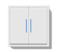 BSEED Interruptor Empotrado, Interruptor Pulsador con Terminal Enchufable, 2 Gang 2 Vías Light Switch con Indicador Luminoso LED y Marco de PC, Blanco, 80X80mm