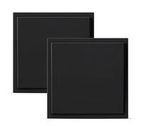 BSEED Interruptor Pared,1 Gang 2 Vías Negro 80x80mm 2-Pack,Interruptor Conmutador de Luz Empotrado 16A,Panel de Plástico,con Ganchos de Sujeción Fijos,Diseño sin Tornillos