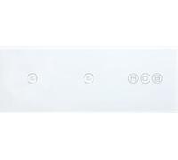 BSEED Interruptor Persiana WiFi,interruptores tactil empotrado,Inteligente Control de Porcentaje,Panel de Cristal,Control Remoto,Requiere Cable Neutro,2 * 1 Gang + Persiana,228mm Blanco