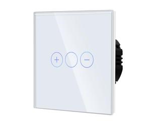 BSEED Interruptor Regulador de Luz, Interruptor Táctil de Pared con Panel de Cristal, 1 Gang 1 Vía Blanco 86mm