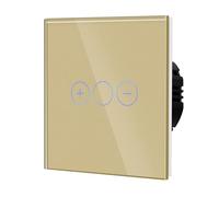 BSEED Interruptor Regulador de Luz, Interruptor Táctil de Pared con Panel de Cristal, 1 Gang 1 Vía Oro 86mm