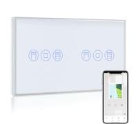 BSEED WiFi Interruptor Persiana Doble Blanco,1 Gang 1 Vía Interruptor de Pared Smart Compatible con Alexa y Google Home, Control por APP o Voz, Función de Temporizador, Requiere Cable Neutro