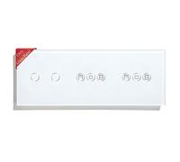 BSEED WiFi Interruptor Persiana Doble Inteligente - Panel de Cristal Táctil para 2 Gang - Blanco 228mm