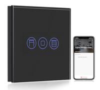 BSEED ZigBee Interruptor Persiana WIFI Negro,ZigBee Interruptor Inteligente Compatible con Tuya,Alexa y Google Home,Control de APP y Función de Temporizador,2,4Ghz Alexa Interruptor Persiana