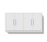 BSEEDLIFE Doble Interruptor Pared,Interruptor Conmutador de Pared con Marco de PC con LED Indicador,2 Gang 1 V 2 Gang 1 Vía 150 * 80mm,Fácil Instalación Diseño de Gancho de Garra,Blanco