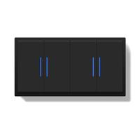 BSEEDLIFE Doble Interruptor Pared,Interruptor Conmutador de Pared con Marco de PC con LED Indicador,2 Gang 1 V 2 Gang 2 Vías 150 * 80mm,Fácil Instalación Diseño de Gancho de Garra,Negro
