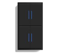 BSEEDLIFE Doble Interruptor Pared,Interruptor Conmutador de Pared con Marco de PC con LED Indicador,2 Gang 1 V 2 Gang 1 Vía 150 * 80mm,Fácil Instalación Diseño de Gancho de Garra,Negro