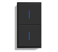 BSEEDLIFE Doble Interruptor Pared,Interruptor Conmutador de Pared con Marco de PC con LED Indicador,1 Gang 2 Vías+1 Gang 2 Vías 150 * 80mm,Fácil Instalación Diseño de Gancho de Garra,Negro