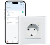 BSEEDLIFE Enchufe Inteligente Zigbee de Cristal,1 Gang 86 * 86mm,Smart Zigbee Enchufe Pared Empotrada,Remoto Control por Aplicación,Compatible con Alexa/Google,Blanco