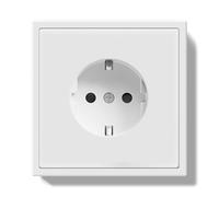 BSEEDLIFE Enchufe Pared,Enchufe Pared Schuko de Empotrar 1 Gang,16A,Marco Para PC,Fácil Instalación,Garras Plegables,80 * 80mm Blanco