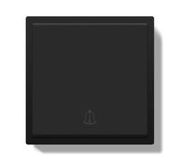 BSEEDLIFE Interruptor de Timbre Empotrado,Interruptor de Botón con Marco de PC,Timbre con Conexiones de Resorte Para Casa y Piso,Fácil Instalación,80 * 80mm Negro