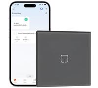 BSEEDLIFE Interruptor Inteligente WiFi Empotrado,Smart Interruptor Táctil Pared,1 Gang 1 Vía 86 * 86 mm,Compatible con Alexa y Google Home (Aplicación Tuya/Smart Life),Gris