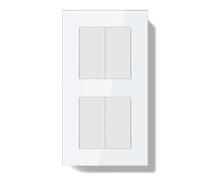 BSEEDLIFE Interruptor Pared Doble de Luz Empotrable,Interruptor Conmutador de Pared con Marco de Cristal,2 Gang 1 V 2 Gang 1 Vía Fácil Instalación,157 * 86mm Blanco