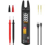 BSIDE U0 Mini Multímetro Digital Pinza Amperimétrica Abierta Totalmente Automático Medidor de Corriente Voltaje AC DC Resistencia y Continuidad Detector de Fase Recargable con Sonda de prueba
