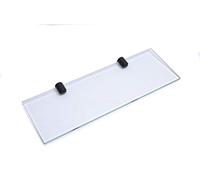 BSM Marketing Estante de cristal de 300 mm con soporte negro mate que soporta la elección de esquinas rectangulares o curvas (rectangular)