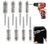 BSTDAYEVER Cepillo de Alambre Para Taladro 8pcs Cepillo Metálico Cilíndrico | 8 Tamaños Cepillo Metálico Taladro Preservativo Cepillo Acero Óxido para Limpieza Pulido Superficie Metálica Desoxidar