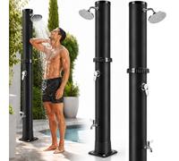 Bsteciar Ducha Solar Exterior 35 litros, Ducha Piscina para Jardín con 360° Cabezal de Ducha y Grifo, Regulación de Temperatura y Presión - Ideal para Jardín, Camping y Piscina