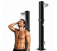 Bsteciar Ducha Solar Exterior, Ducha Piscina para Jardín con Cabezal de Ducha y Grifo Regulación de Temperatura y Presión para Jardín, Camping y Piscina (40L)