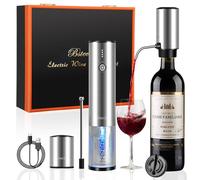 Bsteciar Sacacorchos Eléctrico Recargable, Regalo Set 4 en 1 Abridor de Vino Automático de Acero Inoxidable, Saca y Expulsa el Corcho con un Botón, Aireador Eléctrico de Vino, Tapón de Vacío