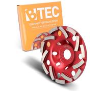 BTEC Twin Speed Extreme Diamond - Disco abrasivo para hormigón, piedra natural, adhesivo para baldosas, granito y mampostería - Lijadora de ollas de 125 mm de diámetro + orificio de 22,23 mm - Disco