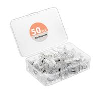 BTF-LIGHTING FCOB COB 50 pcs 8mm Conectores Transparentes para FCOB 8mm Ancho 2 Pines V+ V- Color Único Tira LED Conexión en Esquina Solo Compatible con Cable 20AWG (Cables No Incluidos)