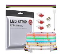 BTF-LIGHTING FCOB COB RGBCCT Tira LED 5M 960LED/M DC24V IP30 | Flexible de Alta Densidad, para TV Room Party DIY Home Decoration (Fuente de alimentación y controlador NO incluidos)