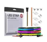 BTF-LIGHTING FCOB RGB WS2811 IC Direccionable Tira LED DC24V 3m 630LEDs/M | Tira de LED flexible de alta densidad COB, Negro PCB IP30 Color de persecución(No contiene controlador y alimentación)