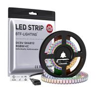 BTF-LIGHTING RGBW RGBWW Warm White SK6812 (Similar WS2812B) 3.3ft 1m 144leds/pixels/m Individually Addressable Flexible 4 color in 1 LED Dream Color LED Strip Waterproof IP65 DC5V