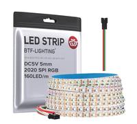 BTF-LIGHTING SMD2020 RGB IC Tira LED DC5V 5M 160LEDs/M 5mm IP30