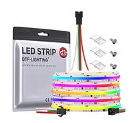 BTF-LIGHTING Tira LED FCOB SPI RGB WS2811 IC 24V 5m 720LEDs/m Blanco PCB | flexible de alta densidad COB, IP30, efecto persecución dinámico,requiere controlador y fuente de alimentación