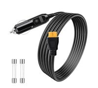 BTFO Cargador XT60 con Encendedor de Cigarrillos y 2 Fusibles | Cable Cargador para Encendedor Cigarrillos de 12V/24V Compatible con EcoFlow Delta/River/Wave 2 Bluetti EB55 y Anker 757/767