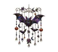 Btgghytr Atrapasueños acrílicos, campanillas de viento, decoración de ventana de Halloween con detalles de colgante facetado, temporada interior