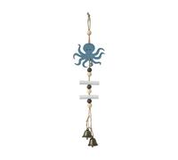 Btgghytr Campanas de viento de animales marinos de madera para decoración de pared con aspecto, colgante de cuentas, ventana de entrada, marino