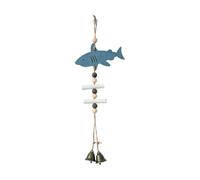 Btgghytr Campanas de viento de animales marinos de madera para decoración de pared con aspecto, colgante de cuentas, ventana de entrada, marino