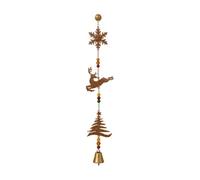 Btgghytr Campanas de viento de Navidad, adorno acrílico de ciervo, copo de nieve, árbol colgante con campanas de metal para puerta y ventana