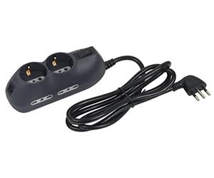 Bticino - 3695gb Tira de Ranura compacta 6 con Interruptor de luz de Seguridad automática, 4 Tomas de derivación, 10/16 y 2 p30, el Enchufe 10a, Gris