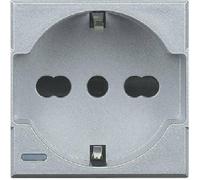 BTICINO AXOLUTE 2 POLOS + TOMA SCHUKO TIERRA GRIS CLARO HC4140/16