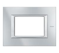 Bticino axolute placa rectangular, 3 módulos, plateado, HA4803HC