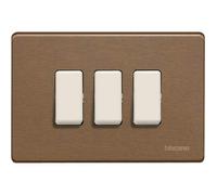 BTicino Bticino 503/3/BR - Placa Magic de 3 plazas, bronce 503/3/BR
