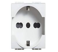- Bticino - Living Light N4140/16. Enchufe Schuko + Bipaso de 10 / 16 A