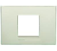 Bticino livinglight - Placa 2 módulos centrado aguamarina