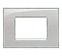 Bticino livinglight - Placa 3 módulos gris hielo
